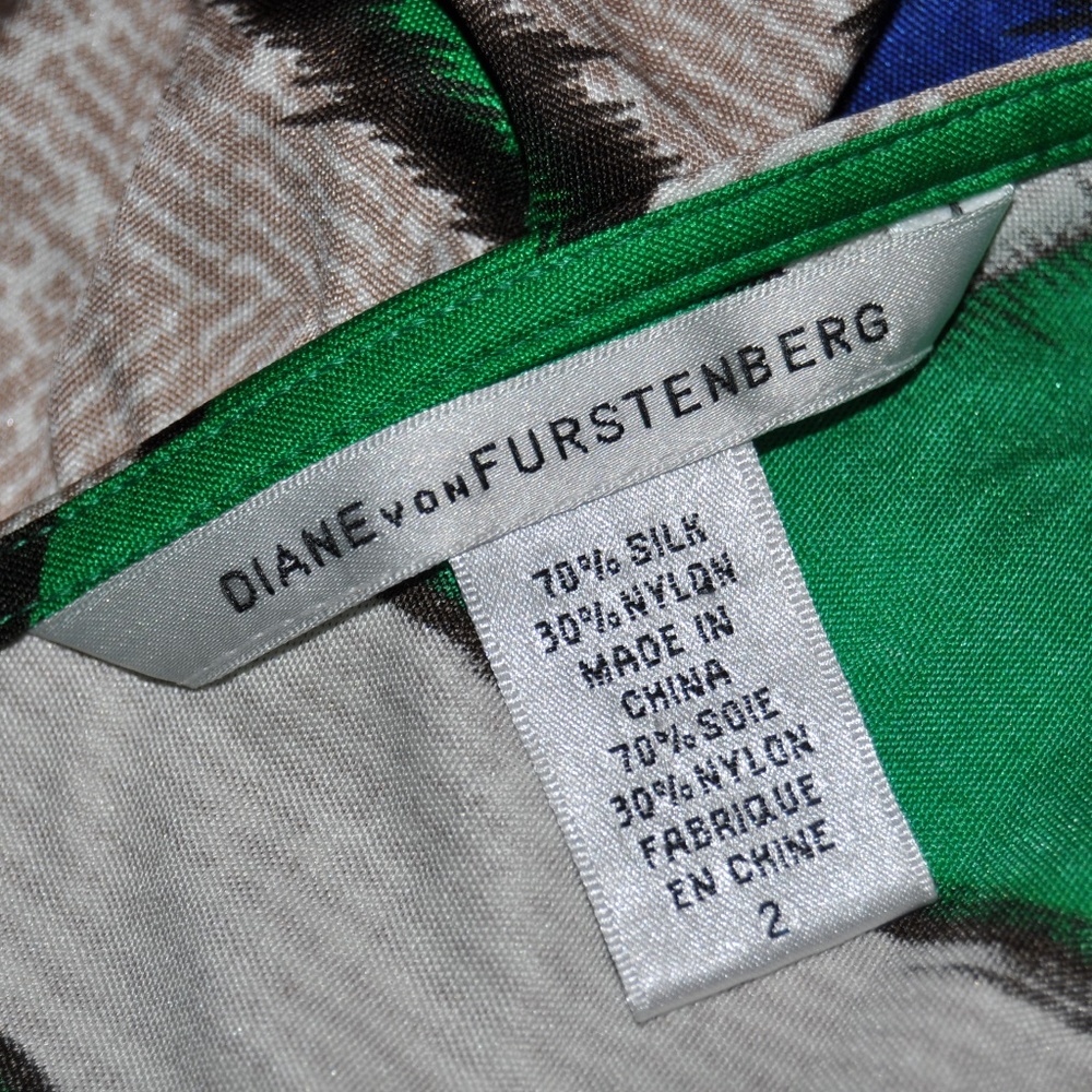 DIANE VON FURSTENBERG Green Ophelia Dress sz 2 Women's - Picture 5 of 8